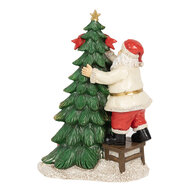 Clayre &amp; Eef   | Decoratie kerstman met  boom groen LED 15x10x22 cm | 6PR4179