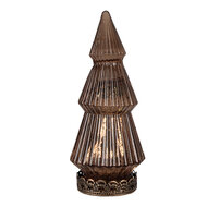 Clayre &amp; Eef   | Kerstdecoratie Kerstboom met LED Koperkleurig &oslash; 7x16 cm | 6GL4569KO