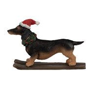 Clayre &amp; Eef   | Decoratie beeld Hond Bruin 10x3x7 cm | 6PR4173