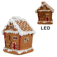 Clayre &amp; Eef   | Decoratie Huis met LED Bruin 11x9x13 cm | 6PR4341