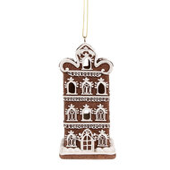 Clayre &amp; Eef   | Decoratie hanger huisje met LED Bruin 6x6x12 cm | 6PR4360