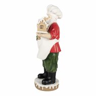 Clayre &amp; Eef   | Kerstdecoratie Beeld Kerstman Wit 26x20x59 cm | 5PR0124GG