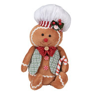 Clayre &amp; Eef   | Decoratie peperkoekpop Bruin Wit 19x14x35 cm | 65583