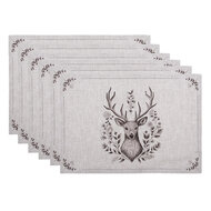 Clayre &amp; Eef   | Placemats Set van 6 Beige Bruin 48x33 cm | GTW40