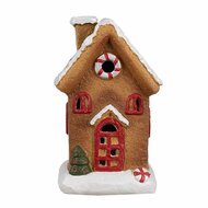 Clayre &amp; Eef   | Decoratie Huisje Bruin rood 9x7x15 cm | 6CE1770