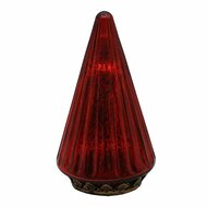 Clayre &amp; Eef   | Kerstdecoratie Kerstboom met LED Rood &oslash; 11x19 cm | 6GL4571R