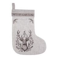 Clayre &amp; Eef   | Kerstsok Decoratie Kerstsok Beige Bruin 30x1x40 cm | GTW203