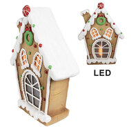 Clayre &amp; Eef   | Decoratie Huis met LED Bruin 27x11x36 cm | 6MG0050