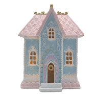 Clayre &amp; Eef   | Decoratie Huis met LED Blauw roze 12x9x15 cm | 6PR4198