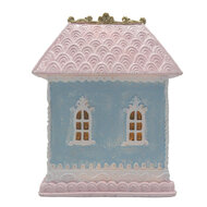 Clayre &amp; Eef   | Decoratie Huis met LED Blauw roze 12x9x15 cm | 6PR4198