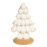 Clayre &amp; Eef   | Kerstdecoratie Kerstboom Beige Bruin 13x10x21 cm | 6PR4242