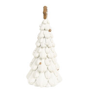 Clayre &amp; Eef   | Kerstdecoratie Beeld Kerstboom Wit Bruin &oslash; 13x26 cm | 6PR4246