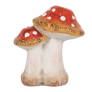 Clayre &amp; Eef   | Decoratie Paddenstoelen Rood Wit 14x11x17 cm | 6CE1751