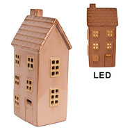 Clayre &amp; Eef   | Decoratie Huisje met LED Bruin 8x6x17 cm | 6CE1840