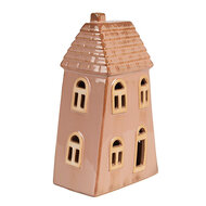 Clayre &amp; Eef   | Decoratie Huisje met LED Bruin 10x6x16 cm | 6CE1841