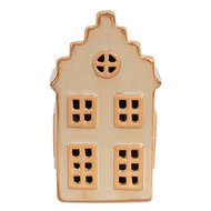 Clayre &amp; Eef   | Decoratie Huisje met LED Beige 6x6x11 cm | 6CE1843