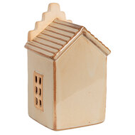 Clayre &amp; Eef   | Decoratie Huisje met LED Beige 6x6x11 cm | 6CE1843