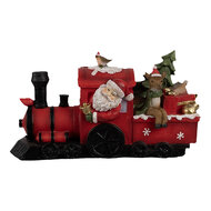 Clayre &amp; Eef   | Kerstdecoratie Locomotief Rood LED 19x7x10 cm | 6PR4178