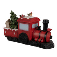 Clayre &amp; Eef   | Kerstdecoratie Locomotief Rood LED 19x7x10 cm | 6PR4178