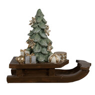 Clayre &amp; Eef   | Kerstdecoratie Slee Bruin 20x8x17 cm | 6PR4185