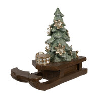 Clayre &amp; Eef   | Kerstdecoratie Slee Bruin 20x8x17 cm | 6PR4185