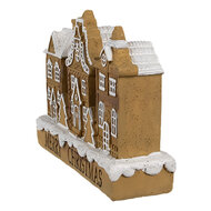 Clayre &amp; Eef   | Decoratie Huis met LED Bruin Wit 13x4x10 cm | 6PR4194