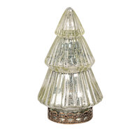 Clayre &amp; Eef   | Kerstdecoratie Beeld Kerstboom met LED Goudkleurig &oslash; 8x14 cm | 6GL4559