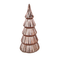 Clayre &amp; Eef   | Kerstdecoratie Kerstboom met LED Koperkleurig &oslash; 9x21 cm | 6GL4645