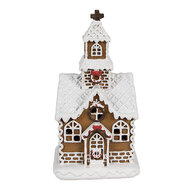 Clayre &amp; Eef   | Decoratie huis met LED Bruin Wit 8x7x15 cm | 6PR4304