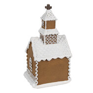 Clayre &amp; Eef   | Decoratie huis met LED Bruin Wit 8x7x15 cm | 6PR4304