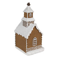 Clayre &amp; Eef   | Decoratie huis met LED Bruin Wit 8x7x15 cm | 6PR4304