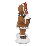 Clayre &amp; Eef   | Decoratie peperkoekpoppenset van 2 Bruin Wit 2x2x5 / 2x2x5 cm | 6PR4306