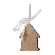 Clayre &amp; Eef   | Decoratie hanger huisje Bruin Wit 6x1x8 cm | 6PR4322