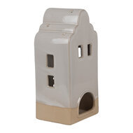 Clayre &amp; Eef   | Theelichthouder Kerst Huisje Beige 11x10x23 cm | 6CE1791