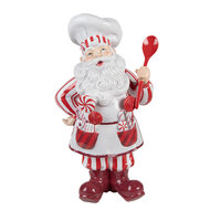 Clayre &amp; Eef   | Kerstdecoratie Kerstman Rood Wit 26x20x47 cm | 6PR4244