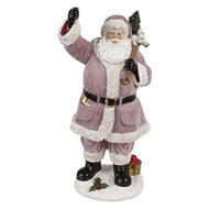 Clayre &amp; Eef   | Kerstdecoratie Kerstman Roze 24x19x43 cm | 6PR4299