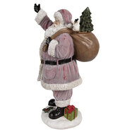 Clayre &amp; Eef   | Kerstdecoratie Kerstman Roze 24x19x43 cm | 6PR4299