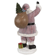 Clayre &amp; Eef   | Kerstdecoratie Kerstman Roze 24x19x43 cm | 6PR4299