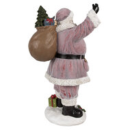 Clayre &amp; Eef   | Kerstdecoratie Kerstman Roze 24x19x43 cm | 6PR4299