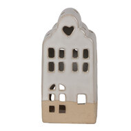 Clayre &amp; Eef   | Theelichthouder Kerst Huisje Beige 7x6x14 cm | 6CE1789