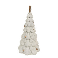 Clayre &amp; Eef   | Kerstdecoratie Kerstboom Wit Bruin &oslash; 15x31 cm | 6PR4245