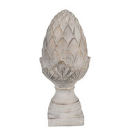 Clayre &amp; Eef   | Decoratie Beeld Dennenappel Grijs &oslash; 17x39 cm | 6TE0545L