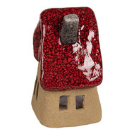 Clayre &amp; Eef   | Decoratie Huisje Bruin Rood 10x8x13 cm | 6CE1777