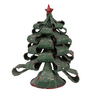 Clayre &amp; Eef   | Kerstdecoratie Kerstboom Groen Rood &oslash; 21x24 cm | 65870