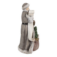 Clayre &amp; Eef   | Kerstdecoratie Kerstman Grijs 22x18x40 cm | 6PR4282