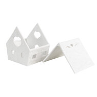 Clayre &amp; Eef   | Theelichthouder Kerst Huisje Wit 9x7x8 cm | 6CE1740