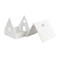 Clayre &amp; Eef   | Theelichthouder Kerst Huisje Wit 8x8x8 cm | 6CE1741