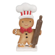 Clayre &amp; Eef   | Decoratie peperkoekpop Bruin Wit 11x4x18 cm | 6PR4275