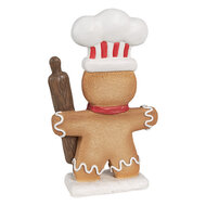 Clayre &amp; Eef   | Decoratie peperkoekpop Bruin Wit 11x4x18 cm | 6PR4275