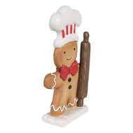 Clayre &amp; Eef   | Decoratie peperkoekpop Bruin Wit 11x4x18 cm | 6PR4275